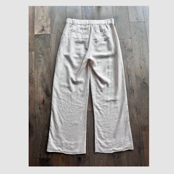 Abercrombie Sloane Linen Blend Wide Leg Trouser Pants Beige Size 25 Short - Picture 4 of 6